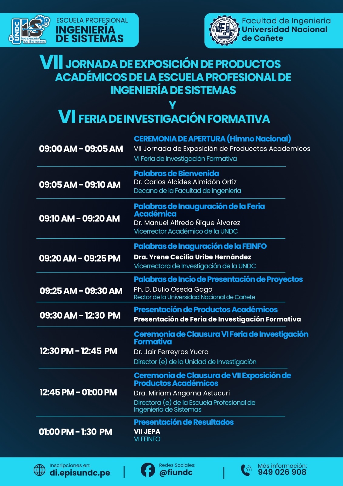 Cronograma académico de la jornada